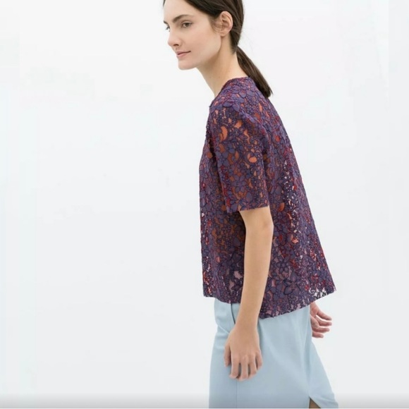 🪩 HOST PICK 🪩 ZARA Flower Lace Top - Picture 2 of 5